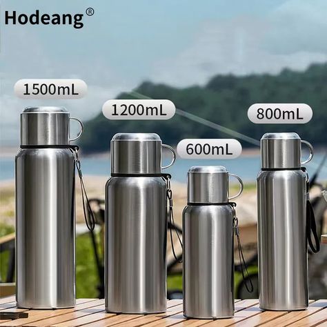 600ml 800ml 1200ml 1500ml tea infuser Vacuum Insulated flask 316 Stainless Steel Travel Water Bottle Large Capacity Thermos Water Bottle, Flask Water Bottle, Filtered Water Bottle, Travel Water Bottle, Thermal Mug, Stainless Water Bottle, Thermal Cup, Stainless Steel Thermos, Vacuum Cup