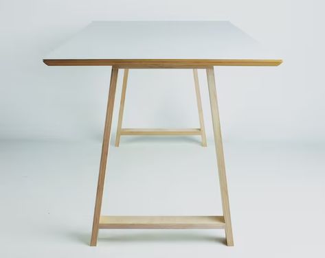 PlyZen - Etsy Desk Tops, Modern Bureau, Trestle Legs, Hairpin Table, Desk Legs, Desk Height, Uk Products, Birch Ply, Danish Oil