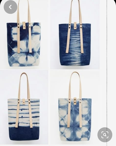 Indigo Bag, Shibori Textiles, Diy Tie Dye Designs, Shibori Designs, Shibori Pattern, Tie Dye Crafts, Shibori Dye, Textile Bag, Shibori Tie Dye