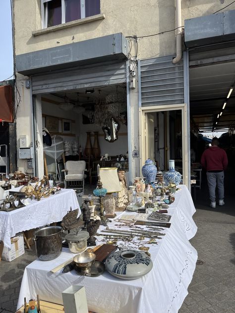 French Brocante Paris Flea Markets, Flea Market Paris, Paris Flea Market Aesthetic, Flea Market Set Up, Paris Metro Stations, Paris In November, French Flea Market, 2024 Moodboard, Paris Markets