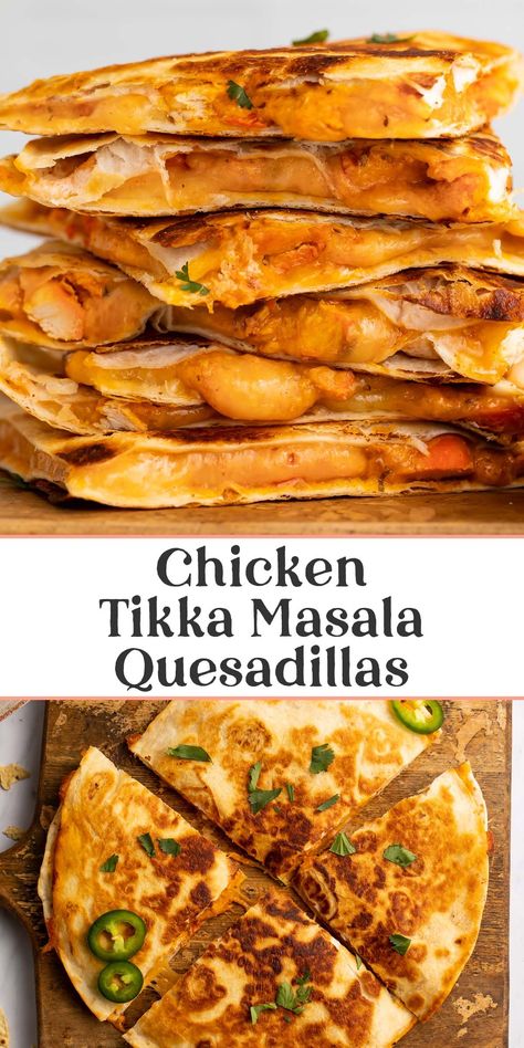 Indian Fusion Food, Tikki Masala, Tikka Masala Sauce, Masala Sauce, Chicken Tikka Masala Recipes, Easy Skillet Meals, Quesadilla Recipe, Fusion Recipes, Easy Skillet