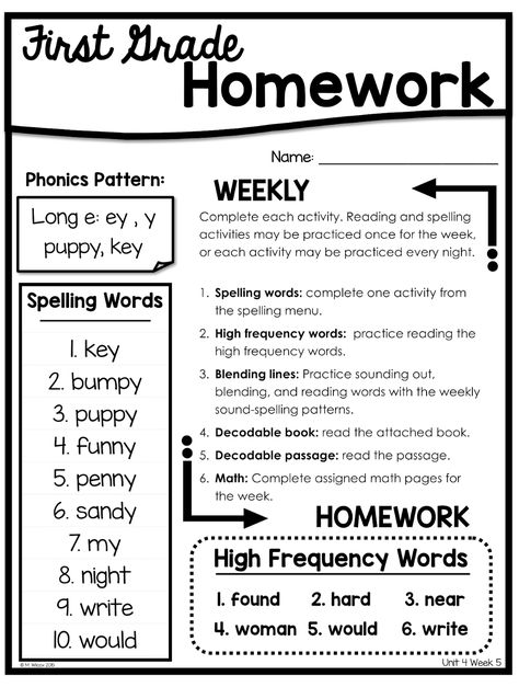 Mrs. Deatherage - Homework Information Spelling Folder First Grade, Parent Homework Letter, Homework Ideas For First Grade, 1st Grade Homework Ideas, 3rd Grade Homework, 2nd Grade Homework, Homework Letter, Homework Menu, 1st Grade Homework