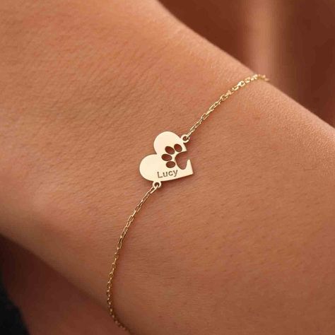 Dog Paw Bracelet, Paw Bracelet, Dog Christmas Gift, Paw Jewelry, Dope Jewelry Accessories, Bracelet Heart, Jewelry Accessories Ideas, Dog Jewelry, Cat Paw