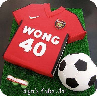 Lyn's Cake Art: Arsenal jersey & Soccer ball Orange Poppyseed Cake, Tarta Real Madrid, Soccer Cakes, Yogurt Recipes Healthy, Choc Fudge, Arsenal Team, Soccer Birthday Cakes, Jersey Cake, Poppyseed Cake