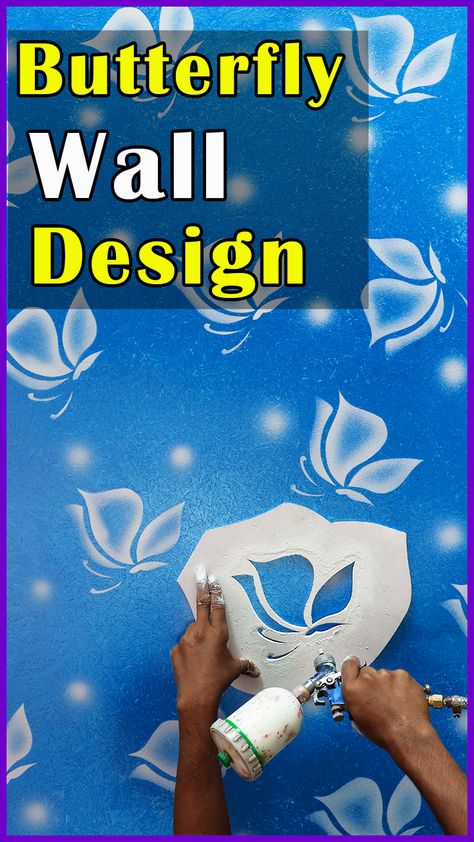 Check out my butterfly wall design for the very best in unique or custom, ... Butterfly.Blue,White Royale emulsion and royale mettalic and Foam sheetfor Interior design.Wall Paint Designs & House Colours for Home Painting - Asian Paints.Butterfly Stencils at Decorze: Reusable Wall painting Stencils Decorze wall stencils and easy, reusable ... Beautiful designs and butterfly stencils for wall . Butterfly Wall Design, Painting Ideas 3d, Unique Wall Paint Designs, Butterfly Wall Painting, Asian Paints Wall Designs, Butterfly Stencils, Painting Design Ideas, Room Murals, Geometric Wall Paint