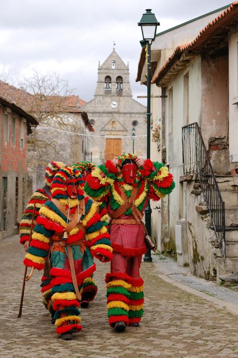 Carnaval de Podence - Portugal Mythological Beasts, Traditional Masks, Mexican Mask, Braga Portugal, Portuguese Culture, Iberian Peninsula, World Party, Visit Portugal, Portugal Travel