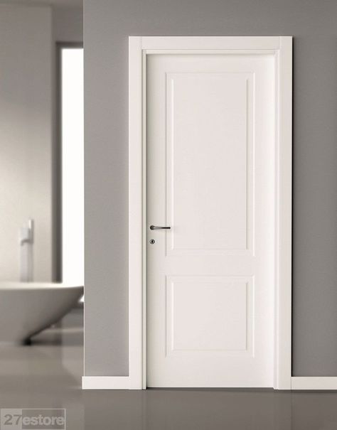 simple 2 panel interior door. with a modern styled home I think either a 2 panel door or a flush door looks best, though in a pinch there are some great 5 - 6 panel doors that could work as well. but for me it's always best to keep it simple.: 2 Panel Interior Door, White Wooden Doors, Pintu Interior, Baseboard Styles, White Interior Doors, Interior Door Styles, Panel Interior Doors, Doors Interior Modern, Flush Doors