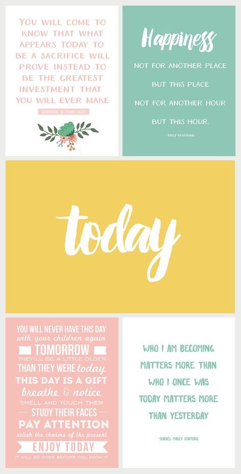 Focus on TODAY - a collection of inspiring printable quotes available for free download at www.simpleasthatb... Quotes About Today, Focus On Today, Filofax Ideas, Craft Printables, About Today, Pocket Letters, Printable Quotes, Smash Book, One Word