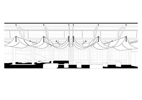 China. Superimpose saves industrial heritage from demolition - Domus Cocoon Architecture Concept, Fabric In Architecture, Cloth Architecture, Haptic Architecture, Regeneration Architecture, Architecture Sections, Textile Architecture, Fabric Architecture, Section Drawing