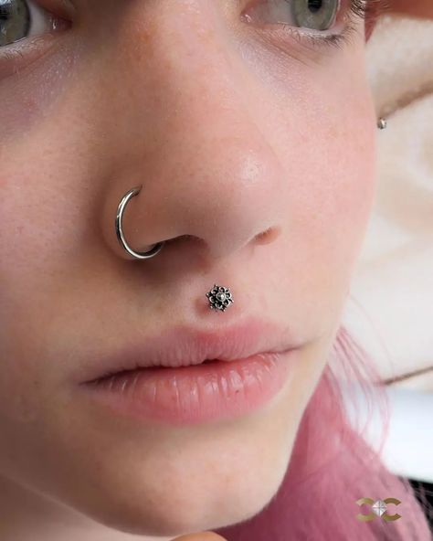 Medusa Piercing with a mini mandala style jewellery ✨ Find Ireland's largest collection of Fine Jewellery in-store at 7 D'Olier Street or online at our webstore, link in bio! Medusa Piercing Aesthetic, Body Peircings, Piercing Medusa, Curated Ears, Face Jewelry, Mini Mandala, Medusa Piercing, Face Jewellery, Piercing Ideas