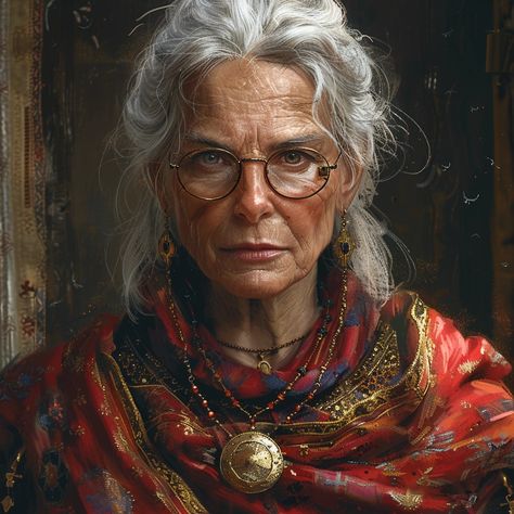 Midjourney Feed Older Character Inspiration, Old Woman Character Art, Hippie Character Design, Dnd Npc Characters, Old Woman Character Design, King Character Design, Older Woman Art, Middle Ages Fantasy, Heroic Fantasy