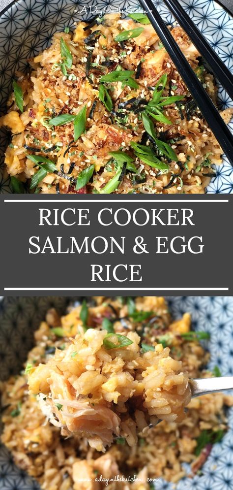 Rice Cooker With Steamer Recipes, Rice Cooker Chili, Salmon Eggs Recipe, Rice Cooker Asian Rice, Rice Cooker Steamer Recipes, Rice Cooker Hot Pot, One Pot Rice Cooker Meals Easy Recipes, Meals In Rice Cooker, Rice Cooker Zojirushi