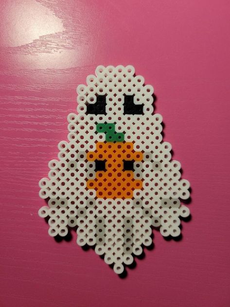 Halloween Perler, Ghosts And Pumpkins, 3d Perler Bead, Aqua Beads, Perler Beads Designs, Perler Bead Art, Perler Patterns, Perler Bead Patterns, Perler Bead