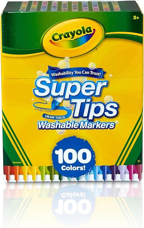 Crayola Super Tips Washable Markers, Pack of 100, Multi-Colour : Amazon.de: Toys Crayola Supertips, Crayola Art, Super Tips, Bullet Journal Set Up, Crayola Markers, Bullet Journal Cover Ideas, Kids Art Supplies, Washable Markers, Easter Gifts For Kids