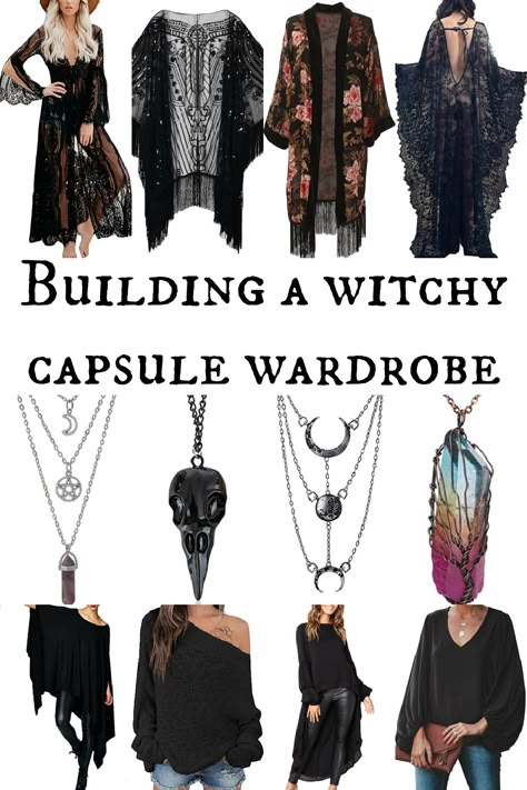 Witchy Outfit Plus Size, Masculine Witch Aesthetic, Romantic Witch Fashion, Stevie Nicks Summer Style, Pagan Witch Outfit, Witch Boho Fashion, Witchy Black Dress, Dark Witch Fashion, Modern Witchy Fashion