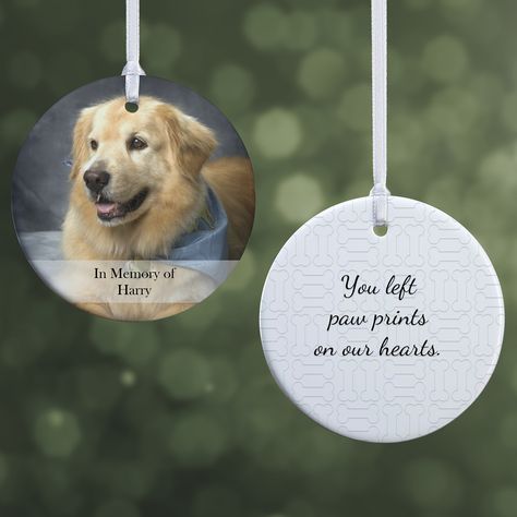 Pet Ornaments Memorial, Outdoor Christmas Tree Decorations, Personalization Mall, Picture Ornaments, Pet Bereavement, Outdoor Christmas Tree, Pet Christmas, Christmas Pet, Christmas Door Wreaths