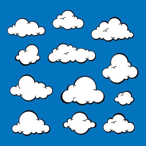 Cartoon cloud collection | Free Vector #Freepik #freevector #cloud-illustration #cloud-cartoon #illustration-pack #assortment Cloud Vector Illustration, Cute Cloud Illustration, Cloud Graphic Design, Bubble Fonts Alphabet Graffiti, Thick Fonts, Illustration Clouds, Clouds Graphic, Cloud Cartoon, Cloud Graphic