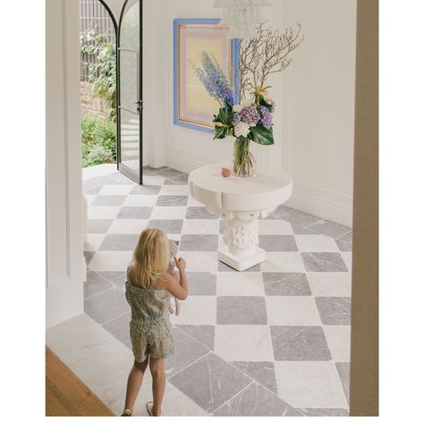 denHolm on Instagram: “Kids are the future. Future denHolm buyers.” Melissa Marshall, Foyer Flooring, Checkerboard Floor, Inside Interiors, Entry Hallway, Home Luxury, Entry Foyer, Floor Patterns, Step Inside