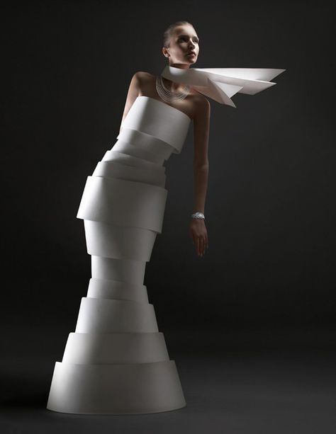 sculpture | Paper Sculpture Fashion by Zaharova and Plotnikov