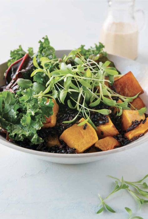 Vidya Living: Winter Vata Bowl |  healthy cooking, vegetarian recipes, gluten-free cooking, Ayurveda, plant-based, microgreens Ayurvedic Recipes Vata, Macro Bowls, Living Journal, Recipes Winter, Ayurveda Diet, Cooking Vegetarian, Botanical Kitchen, Ayurveda Recipes, Micro Greens