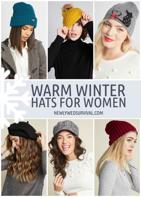 12 Warm and Stylish Winter Hats for Women via @newlywedsurvive Womens Winter Hats Cold Weather, Winter Hats Women, Stylish Winter Hats For Women, Women’s Winter Hats, Cute Winter Hats For Women, Winter Beanies For Women, Winter Caps For Women, Study Overseas, Womens Winter Hats