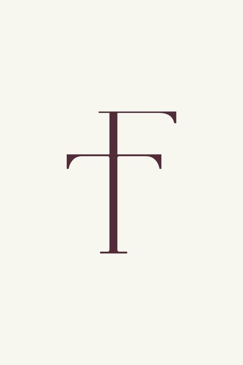 Stylish monogram design, F T letters, logo design inspo, monongram design inspo. Contemporary serif monogram. T And F Logo, F And T Logo, Fm Monogram Logo, Af Monogram Logo, Er Monogram Logo, F Font, F Typography, Er Monogram, Fa Monogram Logo