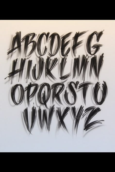 Airbrush Lettering Font - Rough-Edged Caps Airbrush Lettering, Airbrush Ideas, Painting Lettering, Graffiti Alphabet Styles, Tattoo Lettering Alphabet, Tattoo Fonts Alphabet, Graffiti Lettering Alphabet, Lettering Styles Alphabet, Tattoo Lettering Design