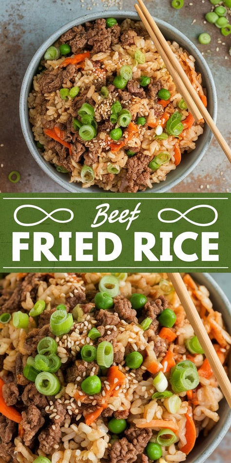 Easy Beef Fried Rice – Make your favorite takeout dish at home with this flavorful Beef Fried Rice. Tender beef and rice stir-fried to perfection! Steak Fried Rice Recipe, Beef Fried Rice Recipe, Steak Fried Rice, Beef Fried Rice, Fried Rice Recipe Easy, Stir Fry Rice, Fluffy Rice, Chinese Cooking Recipes, Beef Stir Fry