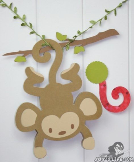 22 Fun Monkey Crafts, Parties and Printables for Kids – Tip Junkie Hanging Monkey Template, Hanging Monkey Craft, Monkey Template, Jungle Theme Classroom, Monkey Decorations, Monkey Games, Pin The Tail, Monkey Crafts, Hanging Monkey