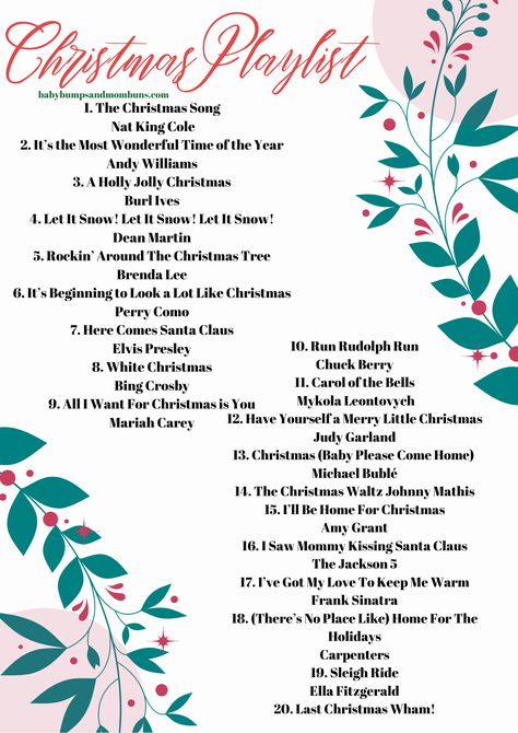 Top 20 Christmas songs! (Plus 10 for kids) Christmas Songs List, Christmas Music Playlist, Song Lists, Holiday Playlist, Best Christmas Songs, Music List, Music Challenge, Super Simple Songs, Christmas Playlist