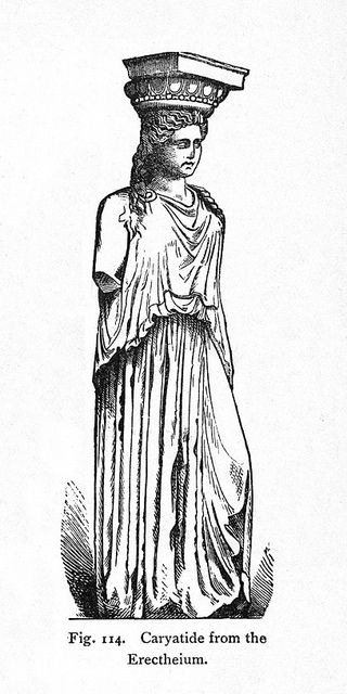 Caryatid Drawing, Caryatid Tattoo, Greece Tattoo, The Maidens, Sculpture Drawing, Architectural History, History Of Art, Greek Tattoos, Vader Star Wars