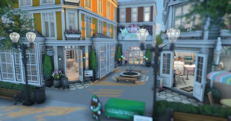 Youth Shopping Center | Chibi Plumbobs Sims Shopping Center, Sims 4 Shopping Center, Sims 4 House Building, Library Room, Sims 4 Mm Cc, Sims Ideas, Save File, Reading Area, Willow Creek