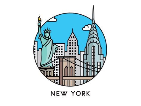 A little bit of NYC new york chrysler liberty brooklyn city illustration nyc New York Logo Design, City Stickers, Nyc Illustration, New York Stickers, Nyc Drawing, Brooklyn City, New York Drawing, New York Illustration, Nyc Instagram