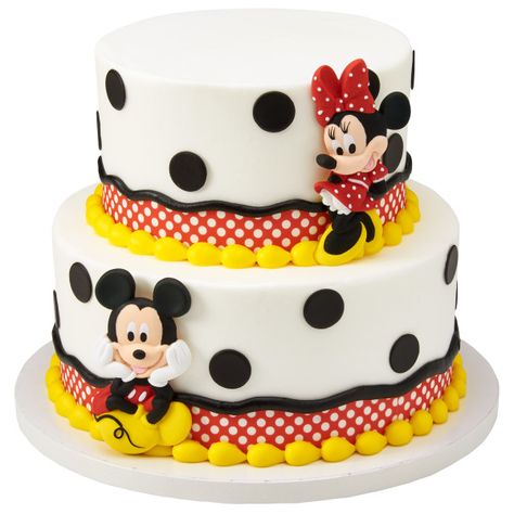 Mickey Birthday Cakes, Cinderella Cupcakes, Minnie Mouse Birthday Theme, Mickey And Minnie Cake, Twin Birthday Cakes, Twodles Birthday, Minnie Y Mickey Mouse, Minnie Mouse Birthday Cakes, Mickey Cakes