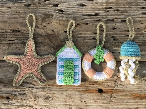 A Coastal Crochet Christmas… – Coastal Crochet Beach Blanket Crochet, Mistletoe Garland, Tropical Christmas Ornaments, Crochet Boat, Nautical Crochet, Coastal Crochet, Nautical Christmas Ornaments, Yarns Ornaments, Beach Christmas Decorations