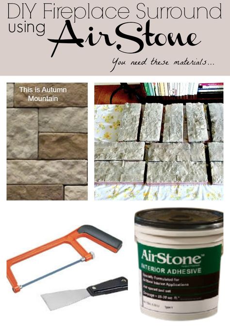 Airstone Fireplace, White Wash Fireplace, Traditional Family Rooms, Diy Fireplace Mantel, Putty Knife, Diy Privacy Fence, Air Stone, Stone Diy, Faux Rock