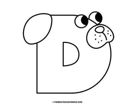 letter d dog coloring page Letter D Crafts For Toddlers, Letter D Crafts, D Is For Dog, Notebook Decoration, Baby Animal Drawings, Dog Coloring Page, Crafts For Boys, Printable Pages, D Craft