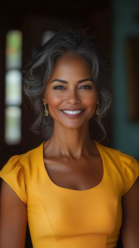 Middle Age Black Women, Dark Skin Indian Woman, Old Black Lady, Middle Aged Black Woman, Pretty Middle Aged Woman, South African Women, Influencer City, Grey Hair And Makeup, Biracial Women