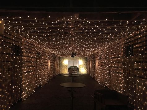 Twinkle light hall by Get Lit at Farrington Barn Prom Night Decoration, Twinkle Lights Decor, Paris Prom Theme, 1920s Party Decorations, Farewell Decorations, Prom Party Decorations, Twinkle Lights Wedding, Prom Planning, Hollywood Night