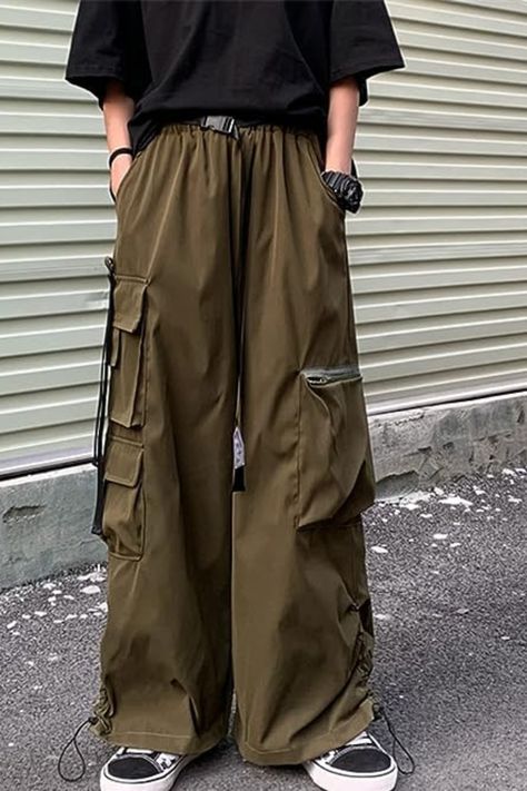 #GothY2KStyle
#BaggyLoosePants
#OutdoorCargoChic
#PunkStreetwear
#EdgyJoggers
#FashionForward
#AlternativeVibes
#UrbanExploration
#StatementPants
#StreetStyleIcon
#BoldFashion
#CasualCoolness
#RebelChic
#YouthCulture
#GrungeInspired
#Y2KTrend
#AdventureAttire
#EffortlesslyCool
#DistinctiveStyle
#UnconventionalFashion Women Joggers, Green Overalls, Overall Style, Elastic Waist Trousers, Overalls Men, Black Casual Pants, Baggy Clothes, Black Pants Casual, Style Cargo