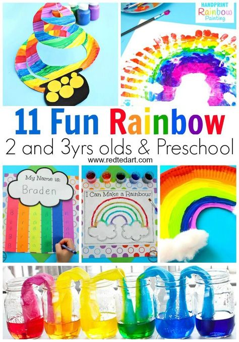 Rainbow Crafts for Preschool - fabulous preschool rainbow crafts and ideas. We love working with 2 and 3yrs olds and rainbow activities are such fun!! #rainbow #stpatricksday  #preschool #spring Preschool Crafts Colors, Classical Learning, Rainbow Crafts Preschool, March Projects, Rainbow Preschool, Preschool Rainbow, Rainbow Factory, Rainbow Weather, Preschool Spring