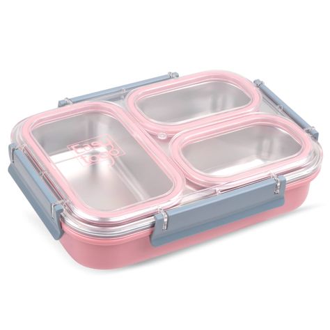 PRICES MAY VARY. Easy Togo Stainless Steel Bento Box – Your Stylish Mealtime Companion! Elevate your lunch experience with our 3-compartment leakproof lunch box, perfect for adults. Perfect for meal prep, it's the go-to choice for reusable food storage containers with lids. Smart Design, Spill-Proof Confidence: Embrace hassle-free meals with our 40oz rectangular lunch box. Its spill-proof design, tight seal, and locking mechanism keep your food secure, while 3 compartments ensure perfect food se Tiffin Box Design, Bentgo Box, Lunch Box Design, Tiffin Lunch Box, Stainless Steel Bento Box, Lunch Box With Compartments, Tiffin Box, Adult Lunches, Cute Lunch Boxes