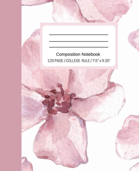 Composition Notebook: Pink Floral, 7.5 x 9.25 inches College Ruled: 120 Lined Pages: Khundmiri, Shereen: 9798487523341: Amazon.com: Books Cover Design For Notebook, Pink Notebook Cover, Organizing Notebooks, Aesthetic Composition Notebook, Good Notes Cover, Aesthetic Notebook Cover, Cute Notebooks For School, Goodnotes Cover, Goodnotes Notebook