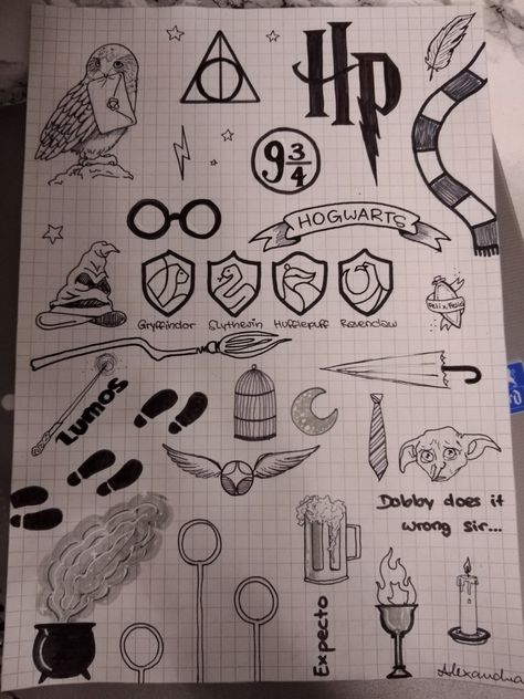 #HarryPotter #blackandwhite #gryffindor #slytherin #hufflepuff #ravenclaw #myart Harry Potter Drawings Easy, Harry Potter Sketch, Harry Potter Journal, Harry Potter Art Drawings, Harry Potter Painting, Harry Potter Stickers, Buku Harry Potter, Harry Potter Tattoos, Harry Potter Tattoo