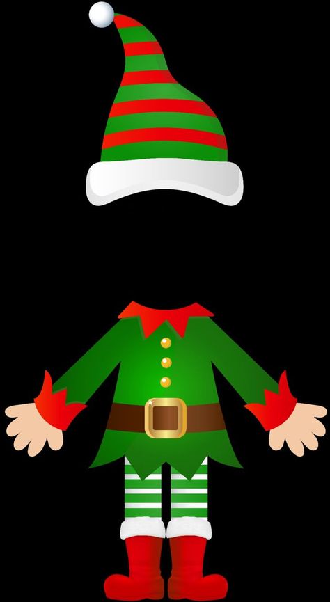 Elf Decorations Christmas Diy, Faceless Elf Template, Santa Face Template Free Printable, Christmas Elves Decorations, Christmas Decorations Classroom, Christmas Cut Outs, Classroom Christmas Decorations, Christmas Art For Kids, Elf Crafts