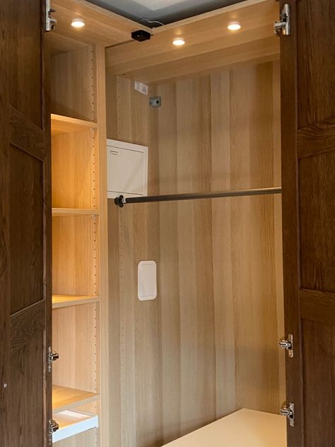 WHITE STAINED OAK corner wardrobe , paired with dark brown wood effect doors. Corner Pax Wardrobe Ikea, Ikea Closet Corner, Ikea Corner Wardrobe, Ikea Pax White, Adobe Furniture, Ikea Pax Corner, Ikea Pax Corner Wardrobe, Ikea Built In Wardrobes, Pax Corner