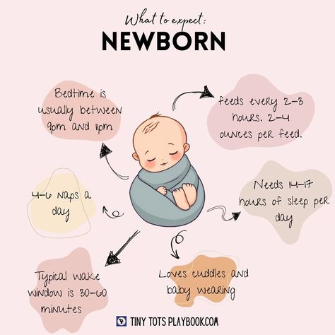 ✨ Newborn 101: What to Expect ✨ Navigating life with a newborn? Here’s a quick guide to help you understand your little one’s needs: 🕑 Bedtime: Around 9-11 PM, but every baby is different! ⏰ Wake Windows: Short and sweet—only about 45 minutes to 1 hour of awake time before they’re ready to rest again. 💤 Naps: Expect 4-6 naps a day, depending on your baby’s sleep patterns. 🥛 Feeding: Every 1-3 hours, newborns typically take 2-4 ounces of breast milk or formula per feeding. 🌙 Total Sleep:... What To Expect With A Newborn, How To Entertain A Newborn, Newborn Things To Know, Newborn Parenting Tips, Newborn 101, Newborn Guide, Newborn Facts, Newborn Development, Nontoxic Baby Products