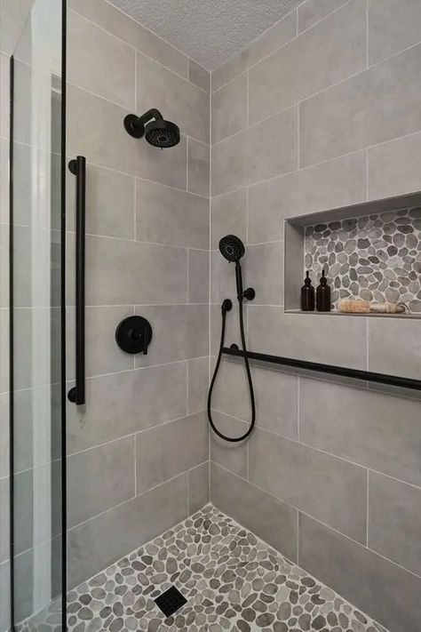 21 Best Shower Tile Combinations You Must Try - Drop By My Home Restroom Remodel, Tub To Shower Remodel, Full Bathroom Remodel, Master Shower, Bathroom Redesign, Bathroom Remodel Designs, Bathroom Remodel Shower, Shower Remodel, Bathroom Remodel Master