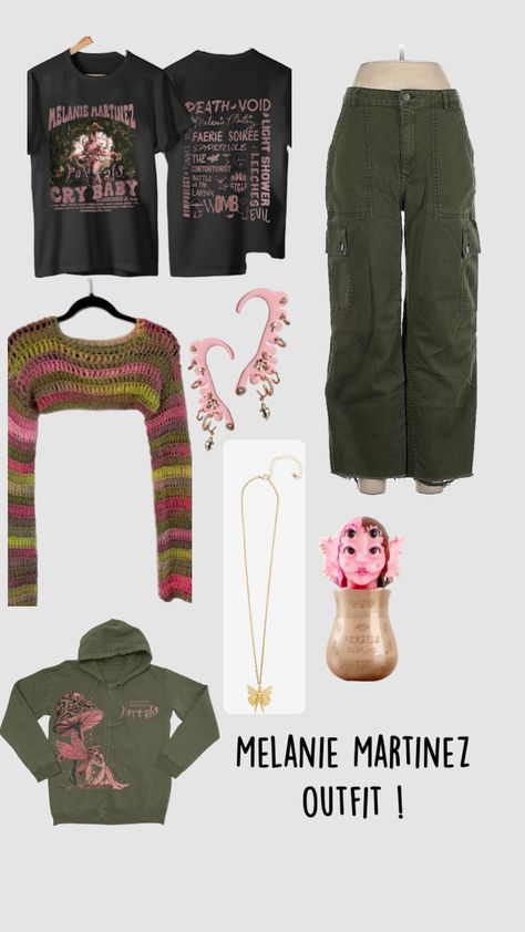 #melaniemartinez #outfitinspo #vibes #music #pinkandgreen #fairycoregrunge #melaniemartinezmerch #merch ・please don’t steal ! ・☆ Melanie Martinez Aesthetic Outfits, Melanie Martinez Outfit Ideas, Melanie Martinez Inspired Outfits, Melanie Martinez Merch, Melanie Martinez Outfits, Melanie Martinez Concert, Rave Concert, Mood Clothes, Aesthetic Outfit Ideas