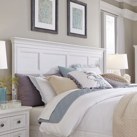 Magnussen Home Heron Cove Relaxed Traditional Soft White King Panel Bed Headboard B4400 64H | Bellacor White Headboard Bedroom, White King Panel Bed, White Headboard, Queen Panel Beds, Bed Headboard, Queen Headboard, King Headboard, Bedroom Headboard, Panel Headboard